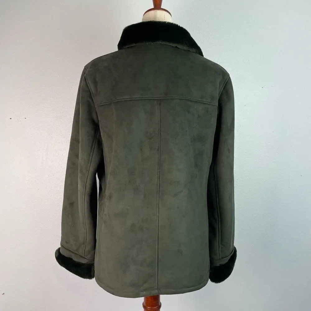 Gallery Women's Green Toggle Coat Size M EUC